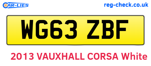 WG63ZBF are the vehicle registration plates.