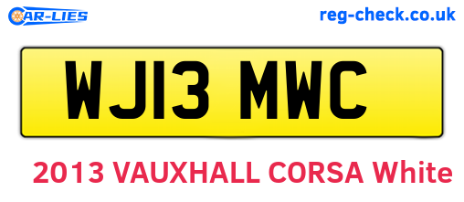 WJ13MWC are the vehicle registration plates.