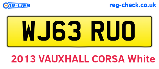 WJ63RUO are the vehicle registration plates.