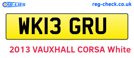 WK13GRU are the vehicle registration plates.
