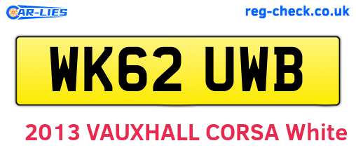 WK62UWB are the vehicle registration plates.