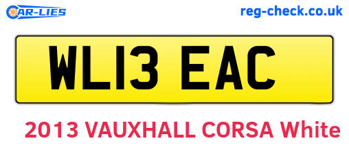 WL13EAC are the vehicle registration plates.