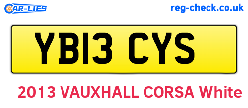 YB13CYS are the vehicle registration plates.