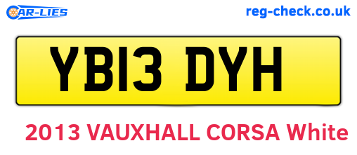 YB13DYH are the vehicle registration plates.