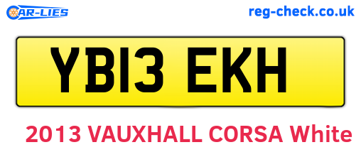 YB13EKH are the vehicle registration plates.