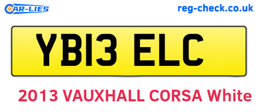 YB13ELC are the vehicle registration plates.