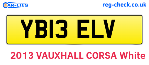 YB13ELV are the vehicle registration plates.