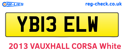 YB13ELW are the vehicle registration plates.