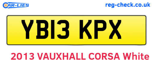 YB13KPX are the vehicle registration plates.