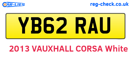 YB62RAU are the vehicle registration plates.