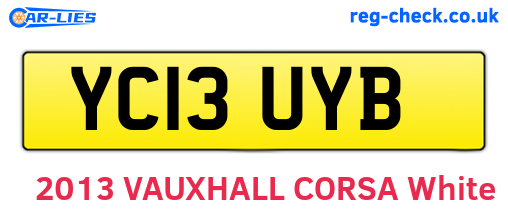 YC13UYB are the vehicle registration plates.
