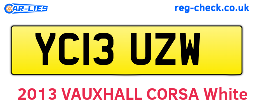YC13UZW are the vehicle registration plates.
