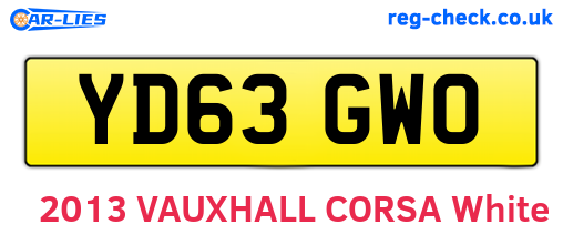 YD63GWO are the vehicle registration plates.