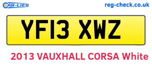 YF13XWZ are the vehicle registration plates.