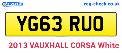 YG63RUO are the vehicle registration plates.