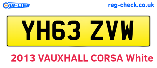 YH63ZVW are the vehicle registration plates.