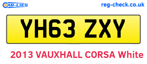 YH63ZXY are the vehicle registration plates.