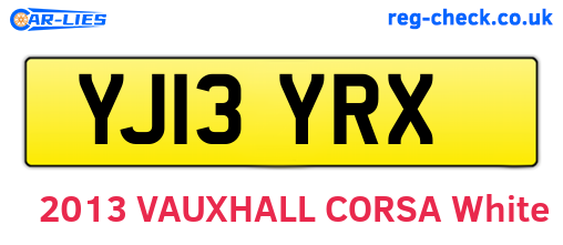 YJ13YRX are the vehicle registration plates.