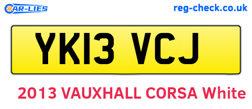 YK13VCJ are the vehicle registration plates.