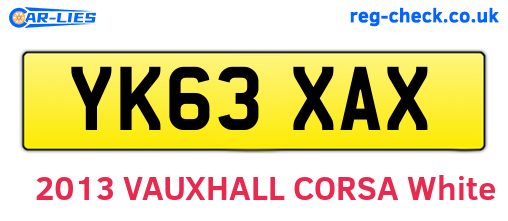 YK63XAX are the vehicle registration plates.