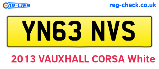 YN63NVS are the vehicle registration plates.