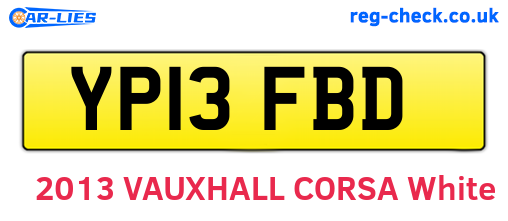 YP13FBD are the vehicle registration plates.