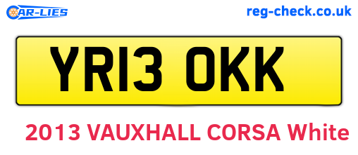 YR13OKK are the vehicle registration plates.