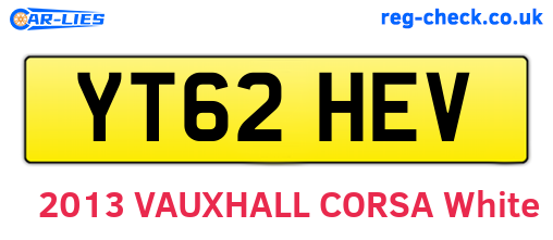 YT62HEV are the vehicle registration plates.