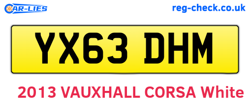YX63DHM are the vehicle registration plates.