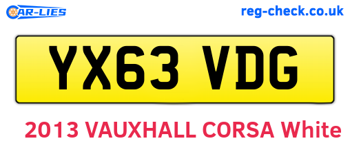 YX63VDG are the vehicle registration plates.