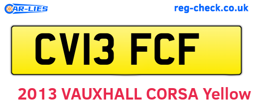 CV13FCF are the vehicle registration plates.