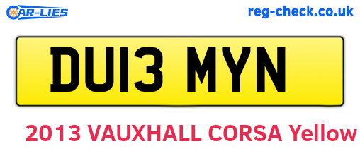 DU13MYN are the vehicle registration plates.