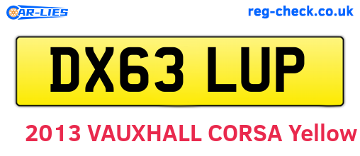 DX63LUP are the vehicle registration plates.