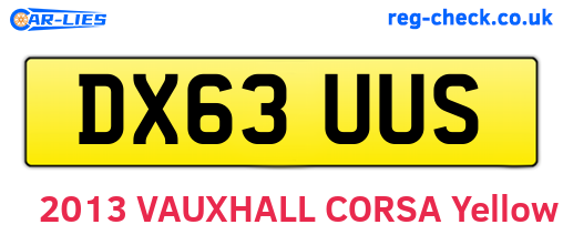 DX63UUS are the vehicle registration plates.