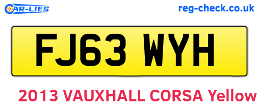 FJ63WYH are the vehicle registration plates.