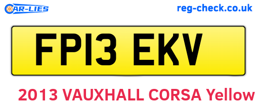 FP13EKV are the vehicle registration plates.