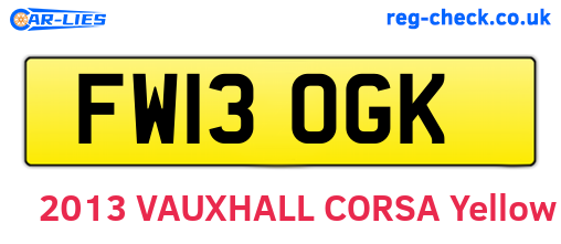 FW13OGK are the vehicle registration plates.
