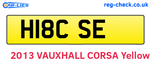 H18CSE are the vehicle registration plates.