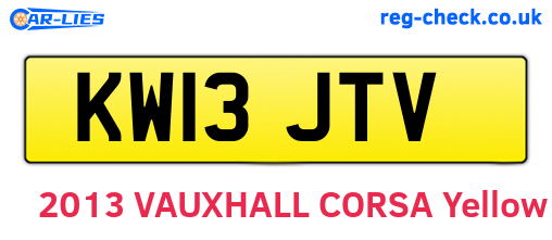 KW13JTV are the vehicle registration plates.