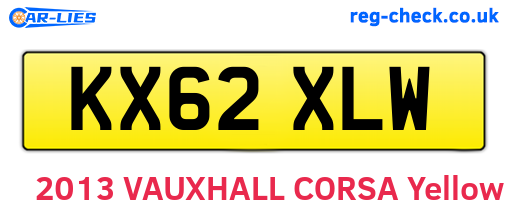 KX62XLW are the vehicle registration plates.