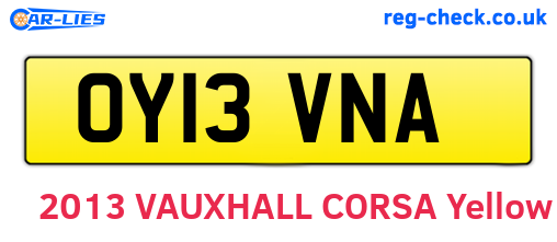 OY13VNA are the vehicle registration plates.