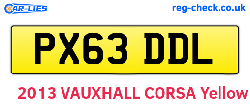 PX63DDL are the vehicle registration plates.