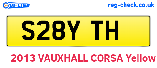 S28YTH are the vehicle registration plates.