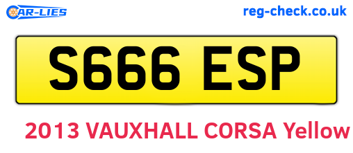 S666ESP are the vehicle registration plates.