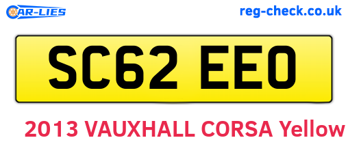 SC62EEO are the vehicle registration plates.