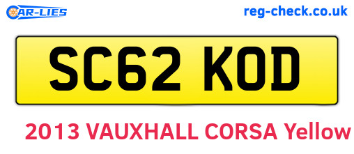 SC62KOD are the vehicle registration plates.
