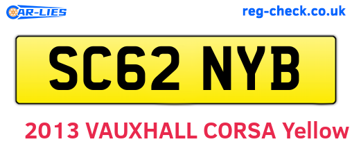 SC62NYB are the vehicle registration plates.