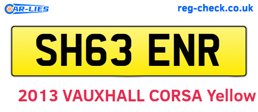 SH63ENR are the vehicle registration plates.