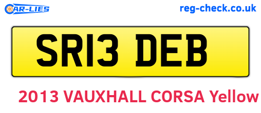 SR13DEB are the vehicle registration plates.
