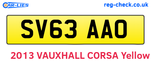 SV63AAO are the vehicle registration plates.